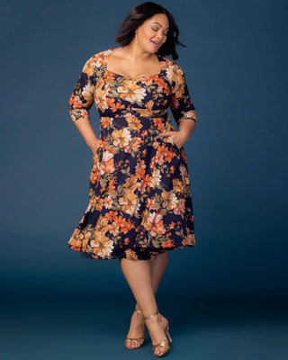 Royal Sweetheart Cocktail Dress in Autumn Garden