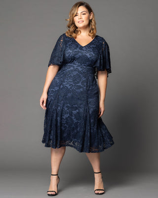 Camille Lace Cocktail Dress in Twilight Blue