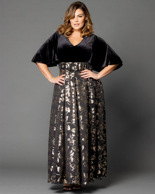 Radiant Opulence Evening Gown in Gilded Noir