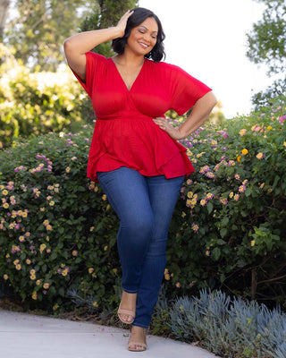 Promenade Top in Ruby Rendezvous