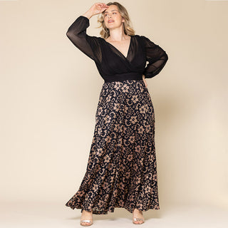 Mon Tresor Lace Evening Gown in Rose Gold Lace