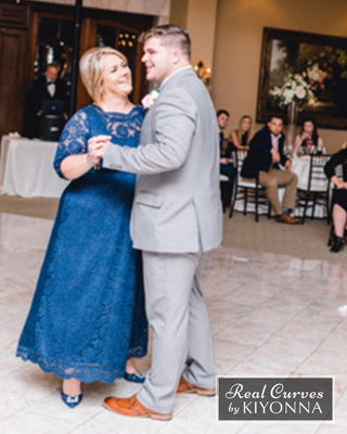Leona Lace Gown in Nouveau Navy