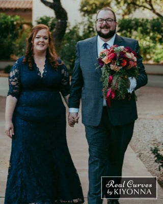 Screen Siren Lace Evening Gown  in Nocturnal Navy