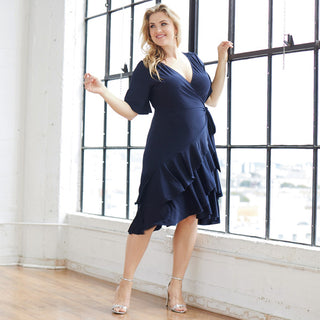 Miranda Wrap Dress - Sale! in Navy