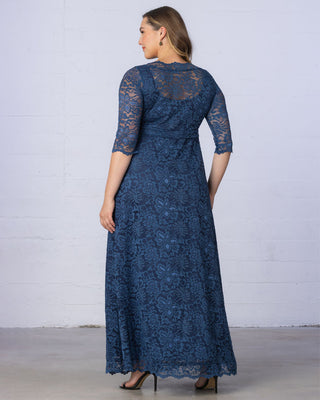 Leona Lace Gown in Nouveau Navy