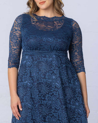 Leona Lace Gown in Nouveau Navy