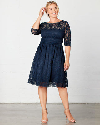 Luna Lace Dress  in Navy/Blue