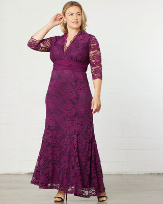 Screen Siren Lace Evening Gown  in Amethyst