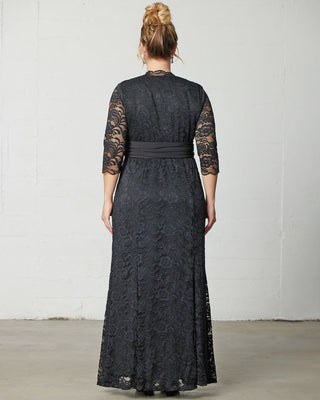 Screen Siren Lace Evening Gown  in Black