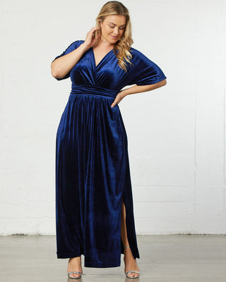 Verona Velvet Evening Gown in Navy
