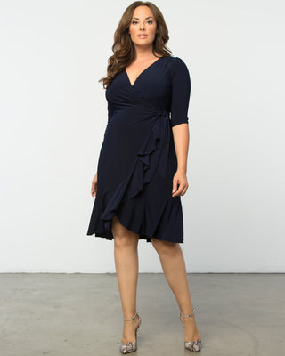 Whimsy Wrap Dress in Navy Blue