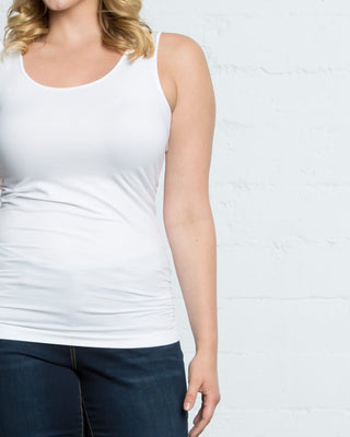 Plus Size Scoopneck Tank by Skinnytees in White