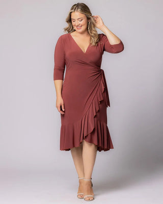 Whimsy Wrap Dress - Sale! in Marsala