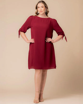 Manhattan A-Line Shift Dress in Cranberry
