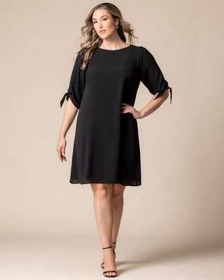 Women's Plus Size Manhattan A-Line Shift Dress in Black Noir
