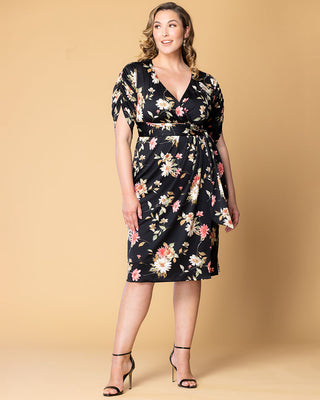 Eden Faux Wrap Dress  in Midnight Meadow Print