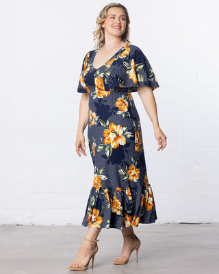 Madrid Maxi Maxi Dress in Amber Blossom Print
