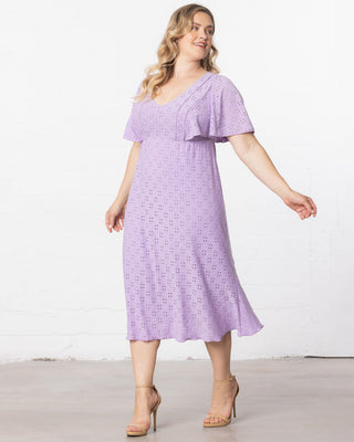 Lucy Eyelet Maxi Dress in Lilac