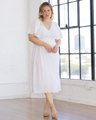 Lucy Eyelet Maxi Dress in White