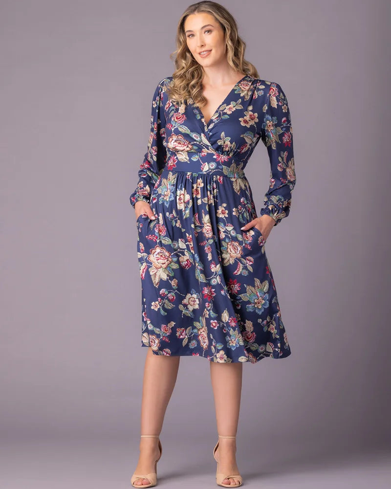 Kiyonna Plus Size Diana Long Sleeve Midi Dress Kiyonna Plus Size Diana Long Sleeve Midi Dress