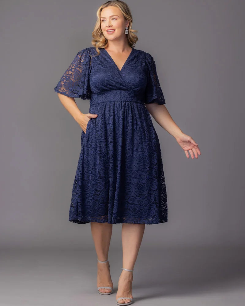 Plus Size Fable Lace Cocktail Dress - Kiyonna