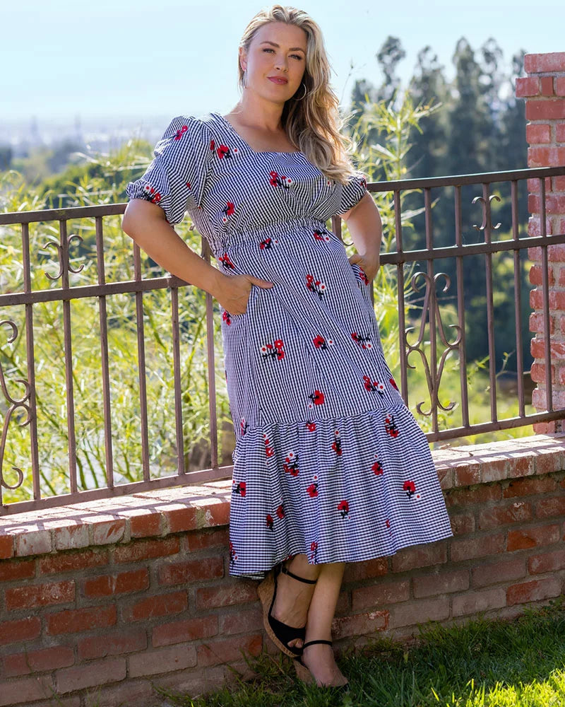 Kiyonna Plus Size Bailey Square Neck Maxi Dress