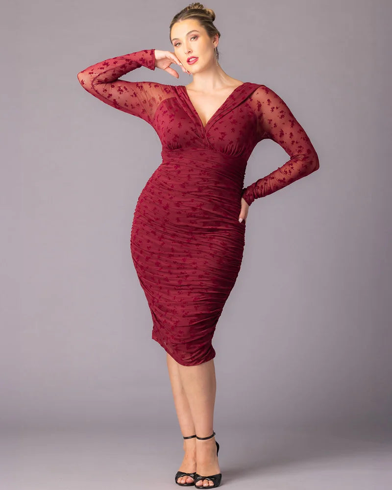 kiyonna betsey ruched dress Fitted Ruched Dress