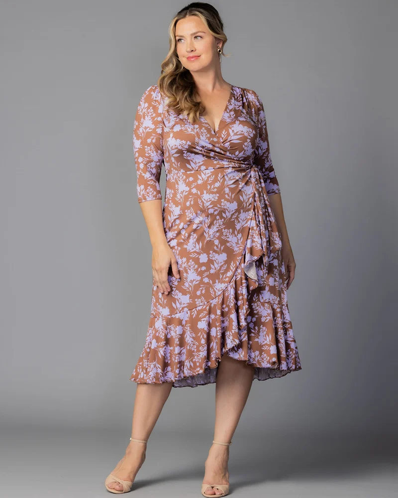 Flirty Flounce Wrap Dress