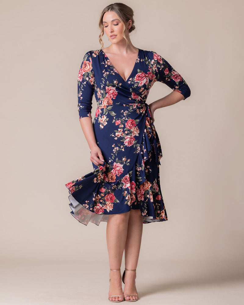Flirty Plus Size Wrap Dress Flounce Wrap Dress Kiyonna