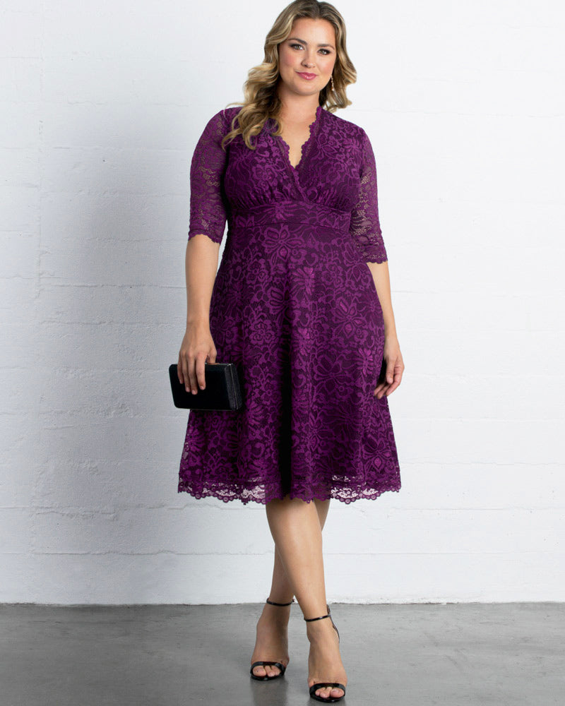 kiyonna plus size cocktail dresses Pretty Petals Mesh Dress ensuring a flattering fit that highlights your curves Mademoiselle Lace Cocktail Cocktail Dress