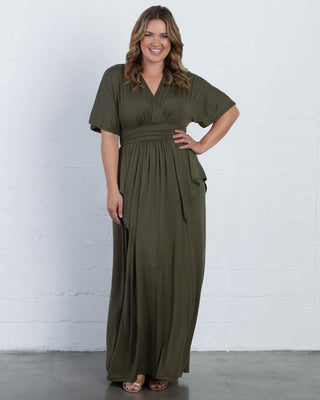 Indie Flair Maxi Dress in Olive