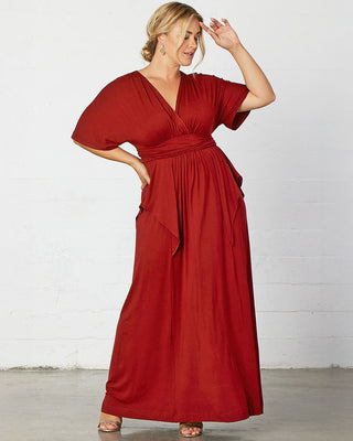 Indie Flair Maxi Dress in Tomato Red