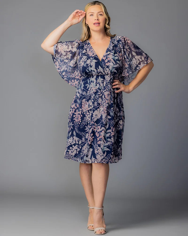 Plus Size Florence Flutter Sleeve Dress by Kiyonna