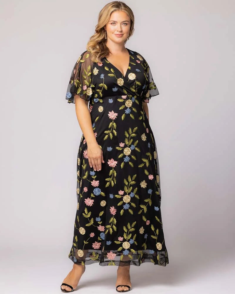 Embroidered Elegance Evening Gown - Sale! Kiyonna Embroidered Elegance Evening Gown - Sale! Kiyonna