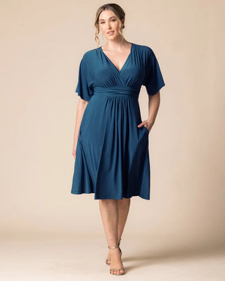 Gia Midi Dress in Aegean Blue