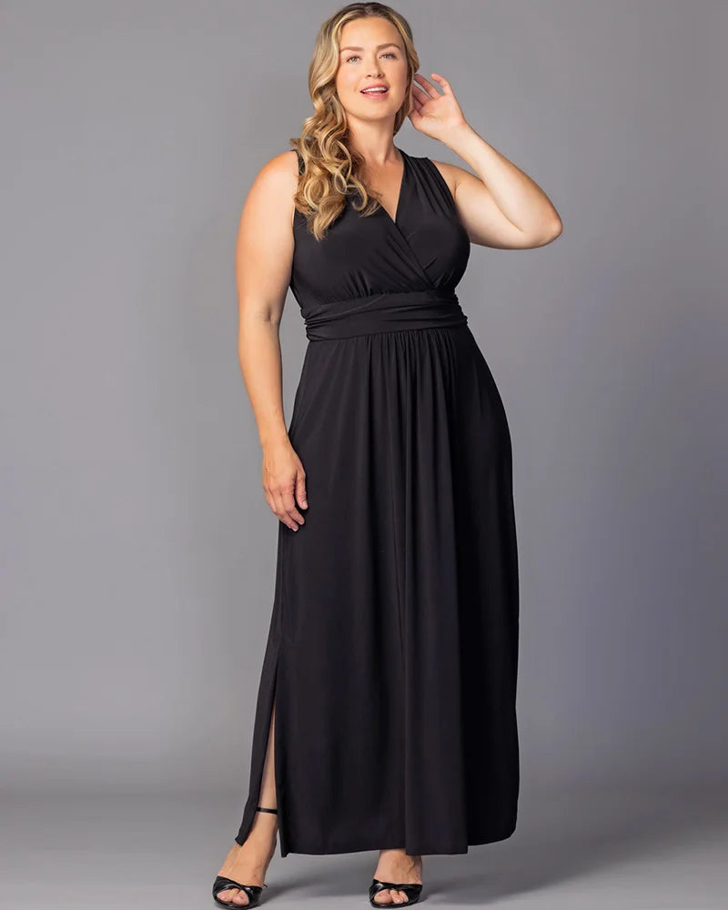 plus size sleeveless maxi dress Plus Size Daniela Sleeveless Maxi Dress | Work, Cocktail, Semi-Formal, Wedding Guest, Vacation, Summer | Black