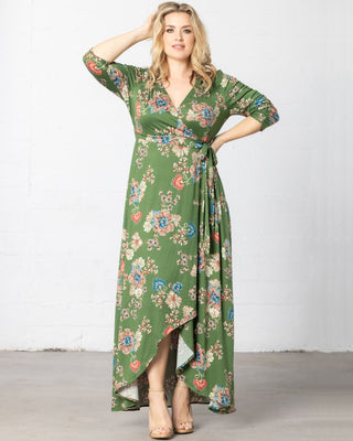 Meadow Dream Maxi Dress  in Olive Floral Print