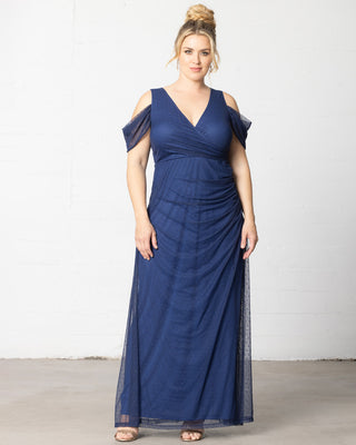 Seraphina Mesh Gown  in Nocturnal Navy