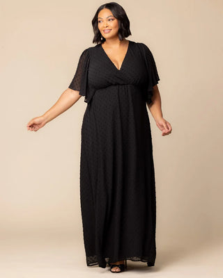 Carmella Chiffon Evening Gown in Onyx
