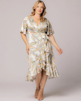 Chloe Wrap Dress - Sale! in Artful Leaves