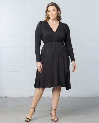 Aster Faux Wrap Dress - Sale! in Black Noir