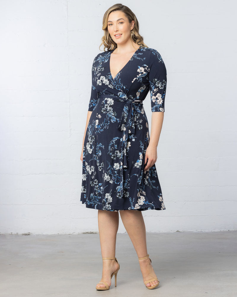 Women's Plus Size Signature Print Wrap Dress by Kiyonna