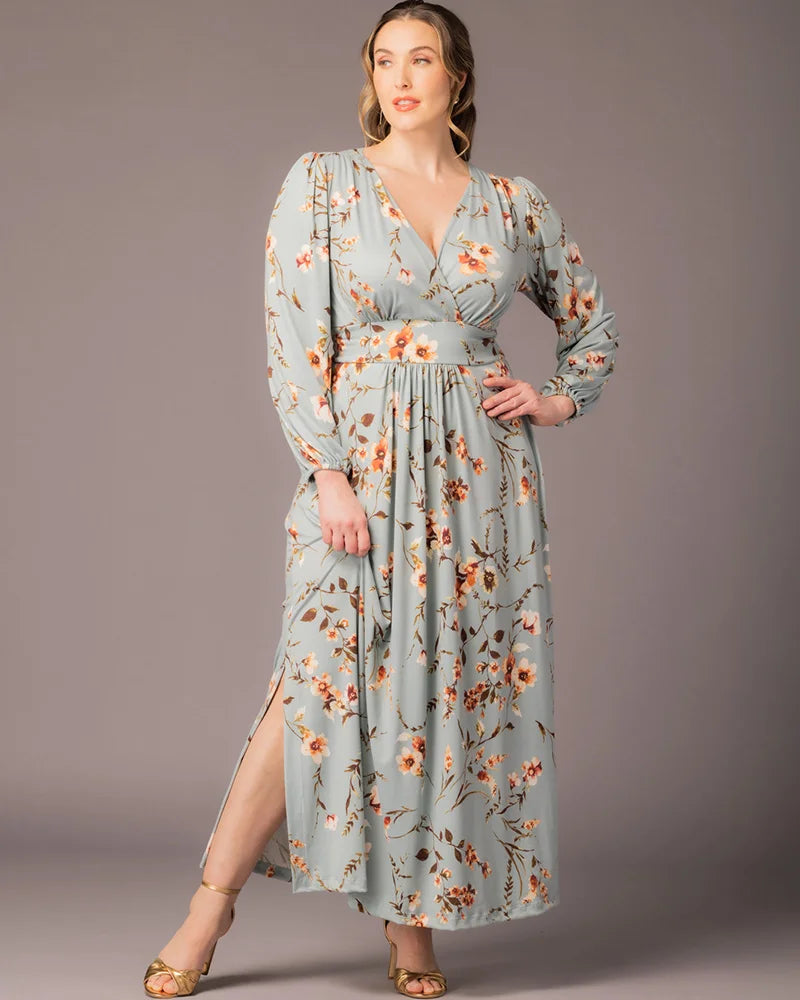 kelsey long sleeve maxi dress Kiyonna Kelsey Long Sleeve Maxi Dress In Black Noir