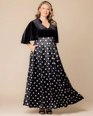 Radiant Opulence Evening Gown in Polka Dot