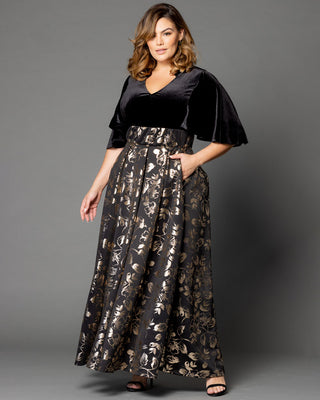 Radiant Opulence Evening Gown in Gilded Noir