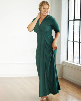 Evening Romance Gown in Hunter Green