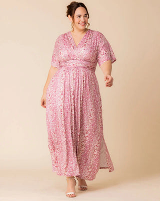 Vienna Maxi Dress in Pink Floral Falls
