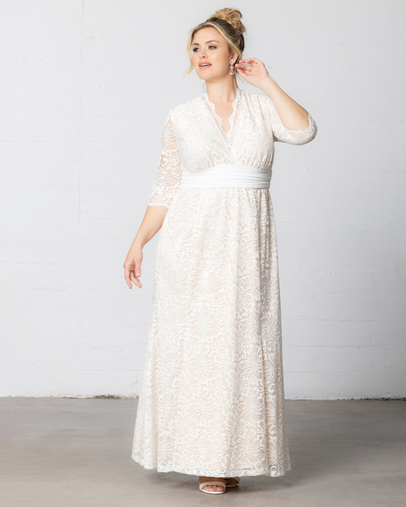 Plus size ivory lace shop maxi dress