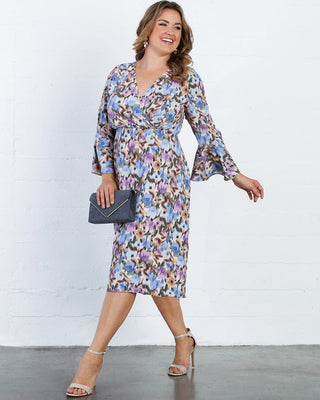 Brighton Bell Sleeve Dress  in Floral Impressions