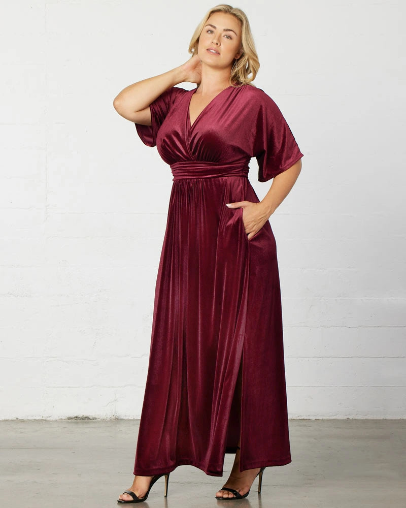 Kiyonna Plus Size Verona Velvet Evening Gown